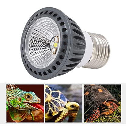 Reptile Heat Lamp, UVA UVB Reptile Light Light Bulb E27 Heat Lamp Bulbs Full Spectrum Light Bulb Sunbathe Heat Lamp for Reptile Amphibian Lizard Snake (Black 10.0)