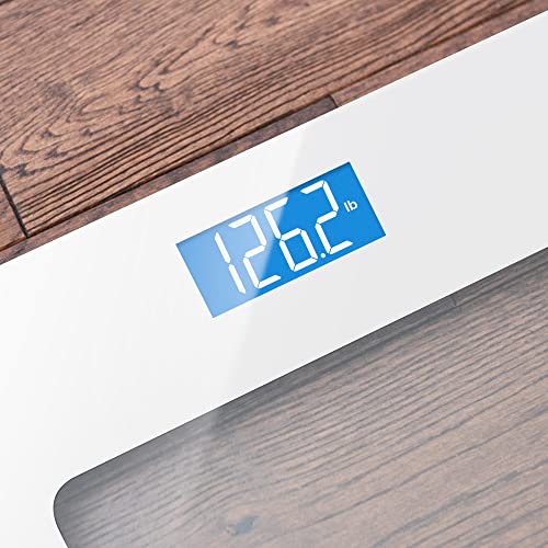 Greater Goods Digital Weight Scale, Accurate, Non-Slip, and Scratch Resistant Bathroom Scale (White) - style: Basic, White/Clear