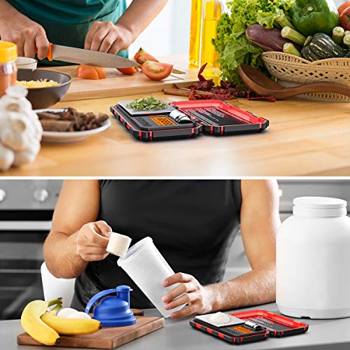 Digital Pocket Scale, 200g /0.01g Kitchen Scale, Electronic Smart Scale with 50g Calibration Weight, Mini Digital Scale for Jewelry, Spices etc (Battery Included) - color: Red