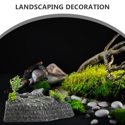 Uonlytech Turtle Basking Platform and Climbing Ramp Resin Floating Turtle Resting Stand Natural Stone Landscaping Ornament for Aquarium and Reptile Habitat