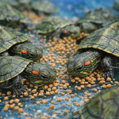 Baby Tortoise Food with Fish & Krill Meal, Spirulina & Astaxanthin | Enhanced with Calcium & Vitamins for Hatchlings & Young Sulcata, Leopard, Russian & Hermann's Tortoises (7 oz)