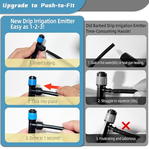 10PCS Push-to-Fit Drip Irrigation Emitters for 1/4 inch Irrigation Tubing, Adjustable 360 Degree Vortex Drip Emitters with Stake, Irrigation Dripper Sprinklers for Drip Irrigation System - size: 10PCS Drip Irrigation Vortex Emitters