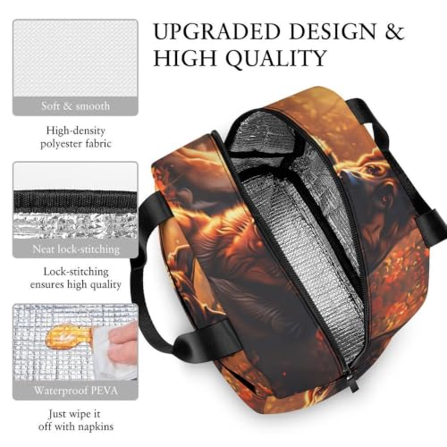 German Shepherd Dog Lunch Bag for Women Men | Insulated Lunch Box Leakproof Food Meal Containers Reusable Foldable 6L Capacity Lunch Tote Bags for Work Picnic Travel - color: style-11