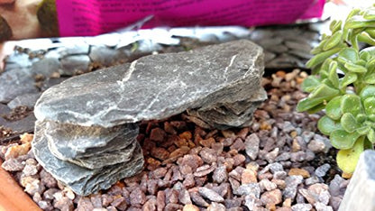 USA Natural Slate 1-3" for Aquariums, Reptiles, Terrariums, Miniatures 2 lb | Hand sorted, tumbled & washed in the US by our family-owned small business. Great in paludariums, mosaics & fairy gardens - style: 2 lbs