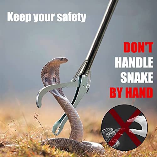 IC ICLOVER 52 Inch Snake Tong + 39 Inch Snake Hook, Snake Handing Tools Set | Upgrade Extra Long Professional Snake Grabber Catcher & Collapsible Snake Hook, for Moving Rattle Snake rattlesnakes Reptiles - size: 52"