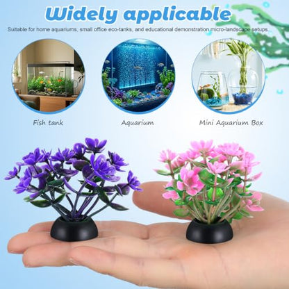 PATKAW Terrarium Plants 20pcs Miniature Aquarium Plants Mini Fish Tank Grass Tiny Greenery Ornament for Micro Landscape Bonsai Food Serving Plate Decorations Mixed Style Terrarium Decor