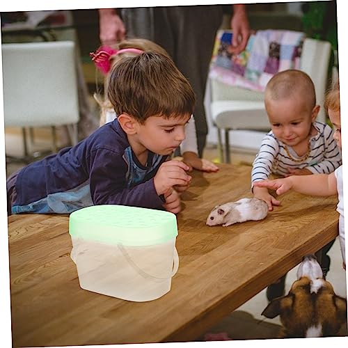 HEMOTON 2PCS Portable PET Carrier for Small Animals Plastic Hamster Boxes Turtle Cases Travel Reptile Containers Adjustable Strap - color: Green