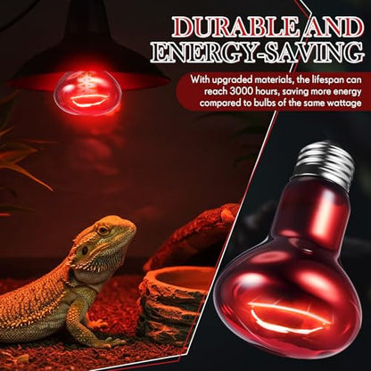 6 Pack 75 W Reptile Heat Bulbs Red Heat Lamp Bulb Infrared Lamp Red Basking Light Bulbs for Reptiles, Bearded Dragon, Lizard, Tortoise, Chickens, Leopard Gecko, Amphibian, Pets - color: Infrared