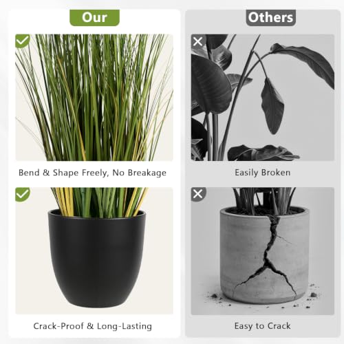 2-Pack 3FT Artificial Plants with Pot | Safe & Pet Friendly, Natural Looking Plants Artificial Decor for Home, Office, Patio, Wedding, Housewarming Decor Gift - size: 90cm