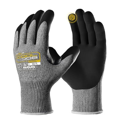 COOLJOB ANSI A7 Cut Resistant Gloves, Cut Proof Work Gloves with Grip, Touchscreen, for Men and Women, Used for Construction, Warehouse, Glass Handling, Wood Work, Grey Small, 1 Pairs - size: Small, style: A7 Pack of 1