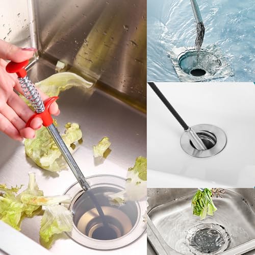 33 Inch Drain Snake Clog Remover Tool, Flexible Grabber Claw Pick Up Reacher Tool for Kitchen/Bathtub/Sewer/Toilet - style: 33 IN