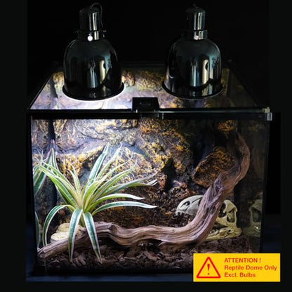 Reptile Light Fixture, 2-Pack 5.5'' Deep Dome for Reptile Light/Heat Lamp/UVB Light, Dual Heat Lamp Holder Fixtures - size: 5.5'' Deep Dome