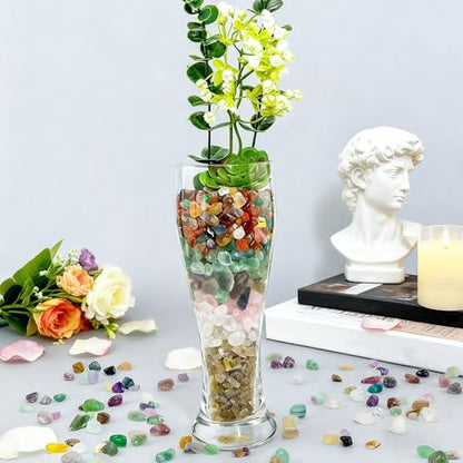1.5LB Clear Quartz Crystal Chips Bulk Tumbled Stones,0.35-0.5 Inch Crushed Crystal Rocks for Aquarium Fish Tank DIY Jewelry Vase Filler Aquarium Gravel Plant Pot - color: White, size: 1.5lb