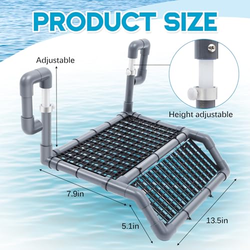 Adjustable Extra Large Turtle Basking Platform, 18-19" Wider Hanging Dock, Basking Area for Aquarium Tank 40/50/65/75/90 Gallon, DIY Assembly Tortoise Tank Accessories - style: Stylish