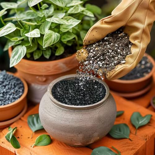 HappyFiller 0.88 LB Black Gravels Small Stones Succulent Mini Rocks | Planter Soil Cover Pebbles,Fairy Garden,Terrarium,Lucky Bamboo,Cactus Topper Dressing Decor,Aquarium Fish Tank Bottom Granule - color: Black