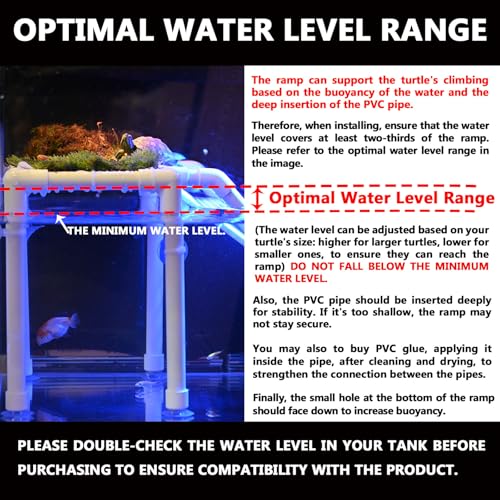 StellarOcean Extra Large Turtle Basking Platform for Aquatic Turtles Tanks Accessories Ramp, 13" Width Aquatic Turtle Basking Area Dock, PVC Material