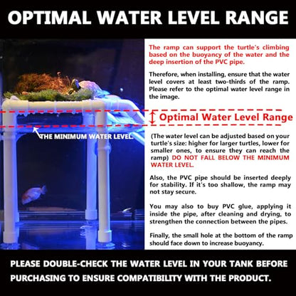 StellarOcean Extra Large Turtle Basking Platform for Aquatic Turtles Tanks Accessories Ramp, 13" Width Aquatic Turtle Basking Area Dock, PVC Material