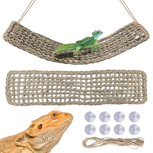 2 Pieces Bearded Dragon Hammock Large, 30" x 7" Reptile Hammock | Lizard Hammock, Climbing Habitat Tank Accessories, Reptile Bridge, For Chameleon Hermit Gecko Snakes - style: 2Pcs Rectangle