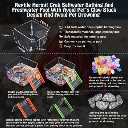 7 Pack Hermit Crab Pool Hermit Crab Water Bowl Dish Hermit Crab Food Bowl Dish Hermit Crab Accessories Starter Kits