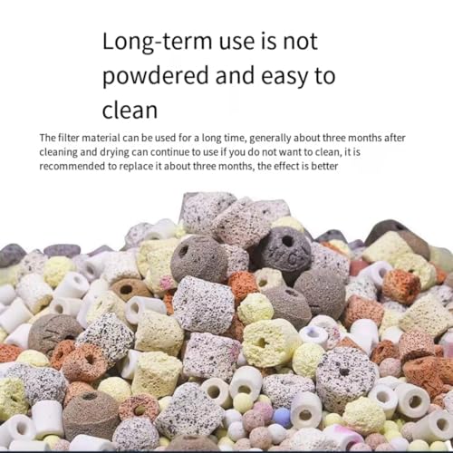2.2lb Aquarium bio Media,6 in 1 Ceramic Filter Media | bio filter media for Aquarium Sump Filter Ceramic Rings Activated Carbon Bio Balls bio Balls Ceramic Rings Set with mesh Bag