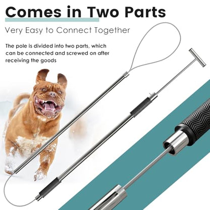 61" Dog Catcher Pole Portable Hog Pig Catcher Animal Control Pole Tool Stainless Steel Pig Holder Catch Pole for Dogs Livestock Farm Equipment