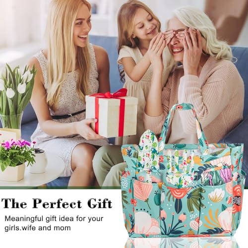Garden Floral Tool Set with Tote, for Women Plant Lovers | Complete Floral Gardening Tool Kit with Durable Storage Tote, Practical Garden Supplies for Outdoor Planting Care - style: Blue