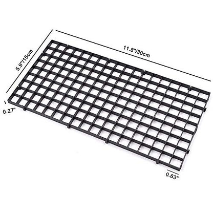 4 Pcs Aquarium Divider Tray Plastic Grid Aquarium Egg Crate Light Diffuser, Fish Tank Divider Filter Bottom Isolation with 8 Pcs Sucker Clip(Black)