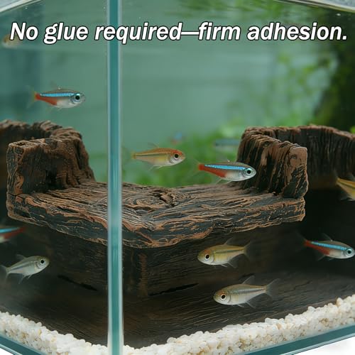 90° Corner Aquarium Tunnel Hide, Resin Driftwood Cave, 5.1 x 5.1 Inch | Wide Entrances Create a Cozy Retreat while Preserving Open Swimming Space for Shy Small-to-Medium Species