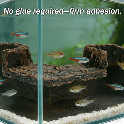 90° Corner Aquarium Tunnel Hide, Resin Driftwood Cave, 5.1 x 5.1 Inch | Wide Entrances Create a Cozy Retreat while Preserving Open Swimming Space for Shy Small-to-Medium Species