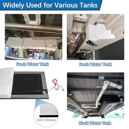 RV Tank Heater Pad 12V/13.5V,12"x18"RV Holding Tank Heater w/Thermostat-3pk | RV Water Tank Heater Pad for Camper/Trailer/Marine/Motorhome,Up to 50Gallon Fresh Grey Black Water,Automatic Prevent Freezing - style: 12/13.5V-3PCS