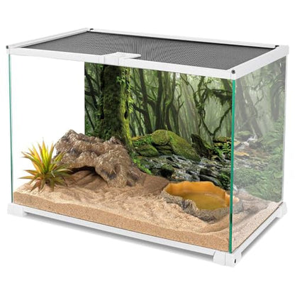 AWERT Foggy Forest Terrarium Background - Stream Green Huge Tree Reptile Habitat - Tropical Rainforest Aquarium - 48x20 inches - Durable Polyester - size: 48x20in/120x50cm