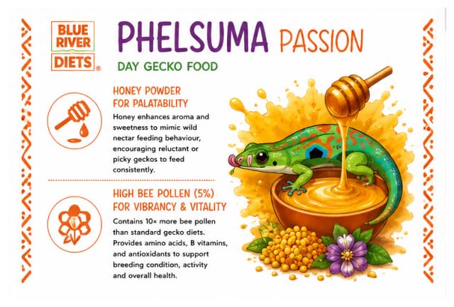 Blue River Phelsuma Passion Day Gecko Diet 2oz - 60g | All Natural Gecko Food Made in the UK