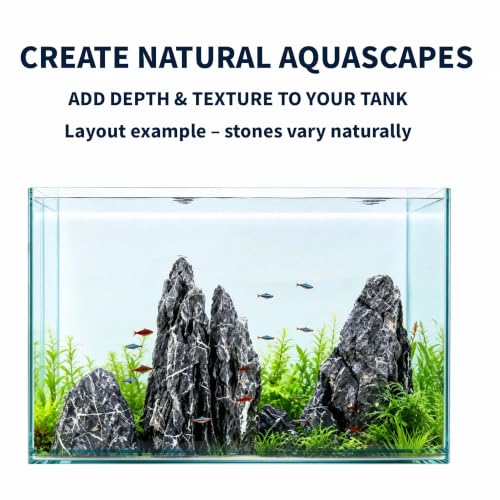Seiryu Stone Aquascaping Rocks, 3 lb (2-6"), Aquarium Stone Set | Beginner to advanced aquascaping • Iwagumi-ready stone selection • Creates depth & perspective • Ideal for planted aquariums - color: Seiryu-Stone, size: 3 lb (2–6")