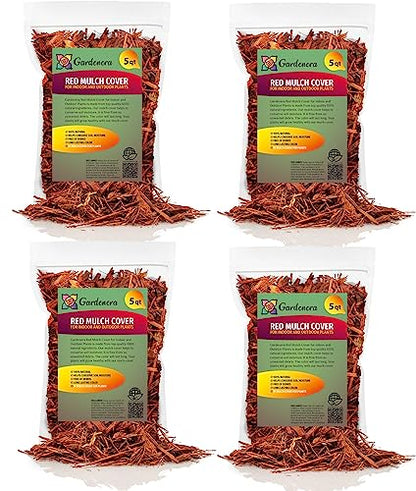 Red Mulch - Long-Lasting Color and Weed Suppression Gardening - 20 QUARTS - size: 20 Quart Bag