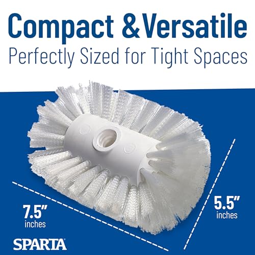 SPARTA Flared Tank and Kettle Brush Head, 7.5 Inch, White | Spectrum, 5.5-Inch Diameter, Nylon Bristles, Threaded Handle Compatible, Chemical Resistant, BPA Free - size: 5.5 x 7.5 Inches
