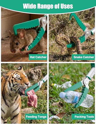 Snake Grabber Tool,78" Professional Snake Tongs for Rattlesnake | Heavy Duty Reptile Tongs Extra Long with Wide Jaw Handling Tool
