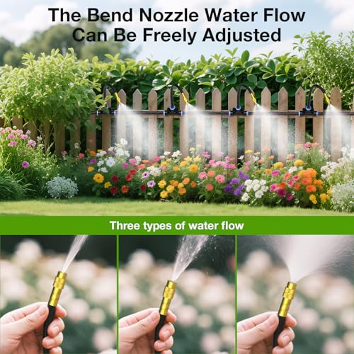 MIXC 200Ft 1/4" Drip Irrigation System,2026-Upgrade Garden Irrigation Kit with 32pcs Adjustable Copper Nozzles, Atomizing Watering System for Outdoor Plants,Raised Bed,Yard,Potted Plant,Lawn - size: 200ft