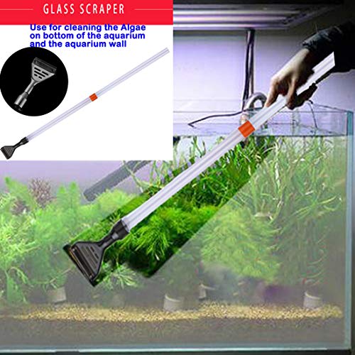 Aquarium Gravel Cleaner Siphon Fish Tank Vacuum Cleaner for Absorb Dirt Wash Sand Algae Scrapers Water Changer Gravel Washer for Fish Tank Cleaning Gravel and Sand (Normal Version) - size: 5 Piece Set