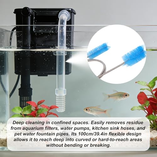 Aquarium Cleaning Tools Kit, Includes 4 Double Sided Sponge Scrubbers 2 Suction Cleaner Brushes & Water Pump Brush for Fish Tank Cleaning & Maintenance - style: 7pcs Cleaning Tools Kit