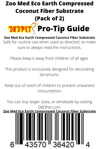 Zoomed Eco Earth 3 Bricks Compressed Coconut Fiber Substrate (2 Pack) - Includes Attached Pro-Tip Guide… - size: 2 Pack
