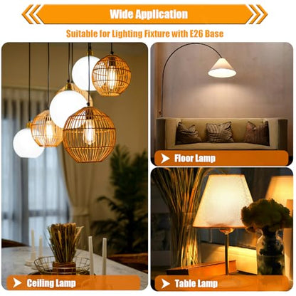 winsaLED 12 Pack LED Edison Bulb 40 Watt Equivalent, Non-Dim, 4W ST19 3000K | Warm White LED Light Bulb, 450LM, E26 Base, CRI 90 - color: 3000k-warm White