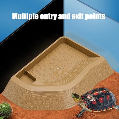Design Turtles Bathing Pool and Food Reptiles Habitats Essential Safe and Easy Maintenances for Small Animal Turtle Bath Bowl Feeding Bowl Split Design - color: marble color