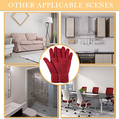 Patelai 3 Pairs Microfiber Dusting Gloves for Plants Leaf, Medium | Brown, Dark Green, Dark Red, Plant Cleaning Gloves, Reusable Washable Gloves,House Furniture Blinds Dusting - color: Brown, Dark Green, Dark Red, size: Medium