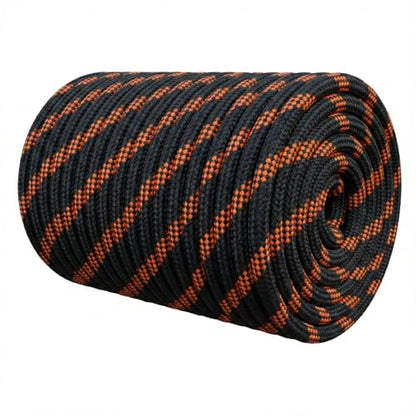 1/2 Inch Arborist Rigging Rope (150 Ft) - ASTM F2116 Certified (9,000 lbs MBS / 900 lbs SWL) - Static Polyester Bull Rope for Tree Climbing, Nautical Rigging & Swings (Black) - size: 1/2IN x 150 FT, style: Black