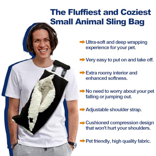 Adjustable Fluffy Bearded Dragon Sling Carrier Bag, Reptile Carrier with Leash Harness Lizard Cage Accessories for Small Animal, Ferrets, Squirrel, Hamsters,Parrot (Caramel) - color: Brown