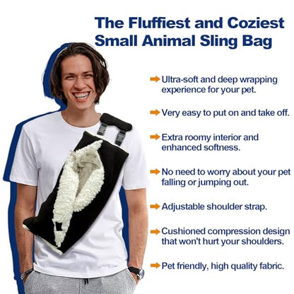 Adjustable Fluffy Bearded Dragon Sling Carrier Bag, Reptile Carrier with Leash Harness Lizard Cage Accessories for Small Animal, Ferrets, Squirrel, Hamsters,Parrot (Caramel) - color: Brown