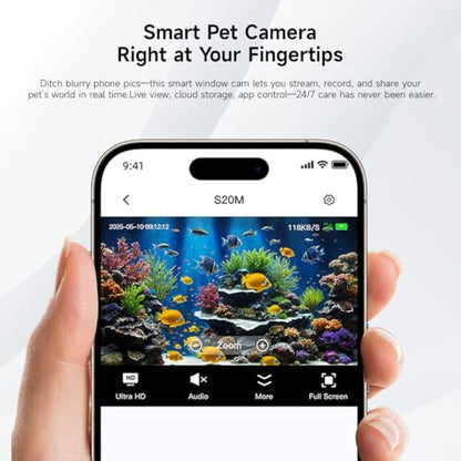 2K HD Aquarium & Terrarium WiFi Pet Camera,140° Wide-Angle Anti-Glare & Anti-Reflection,Night Vision for Fish & Reptiles,Two-Way Audio,Glass-Mount Enclosure Monitor,24/7 Recording (4 Pack) - size: 4 pack