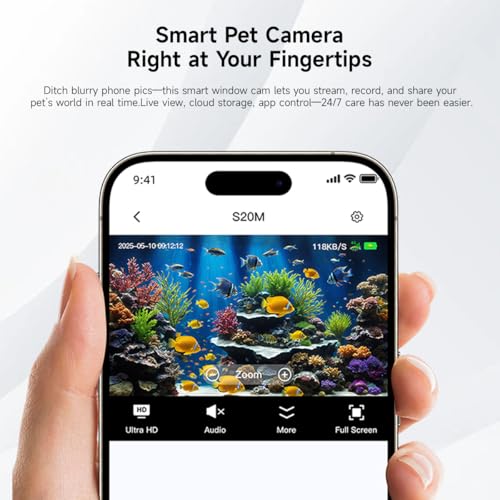 2K HD Aquarium & Terrarium WiFi Pet Camera,140° Wide-Angle Anti-Glare & Anti-Reflection,Night Vision for Fish & Reptiles,Two-Way Audio,Glass-Mount Enclosure Monitor,24/7 Recording (2 Pack) - size: 2 pack