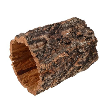 POPETPOP Reptile Hideout Cork Bark: Wood Tree Trunk Climbing Hide Terrarium Decor Shelter Cave for Gecko Lizard Snake Hermit Crab Bearded Dragons Tank Decor, 5. 89 X 4. 91 X 4. 91 Inches - size: 5.89 X 4.91 X 4.91 Inches