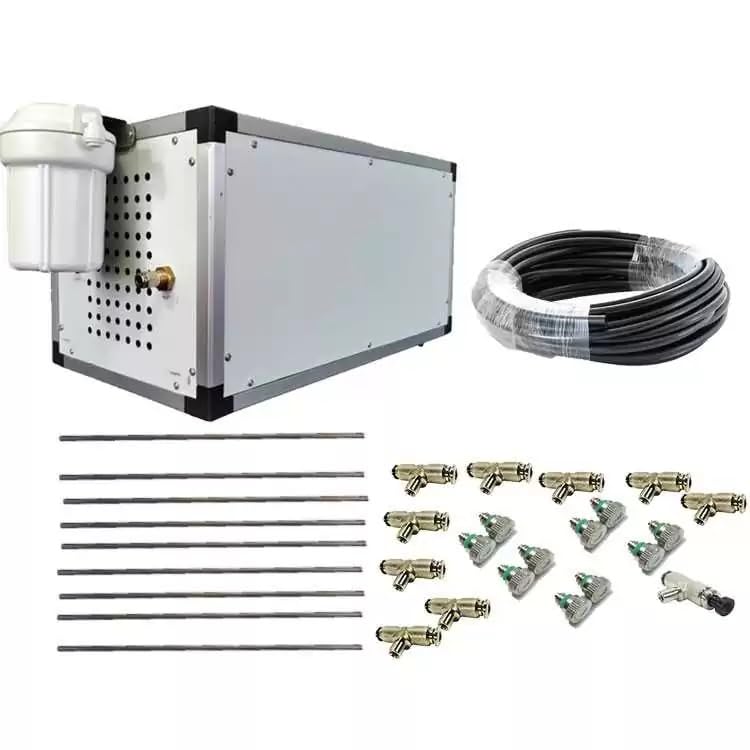 System - High pressure Misting System - Stainless Steel Tubing - 1500 PSI Misting Pump - DIY Misting System - Residential, Commercial & Industrial - (18 Ft Mist Line - 10 Nozzles) - size: 18 Ft Mist Line - 10 Nozzles